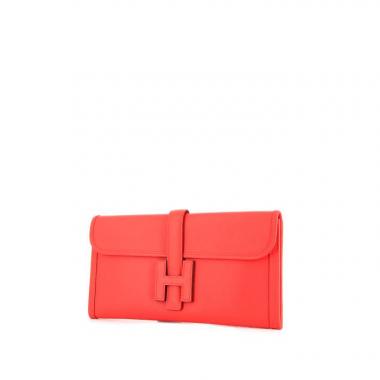 Pochette Hermes Jige en cuir epsom rose Jaipur