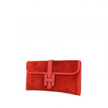 Hermes Jige pouch in red grained leather - VALOIS VINTAGE PARIS
