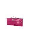 Hermès Kelly Cut pouch in Rose Sheherazade porosus crocodile - 00pp thumbnail