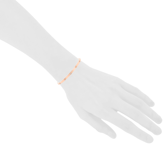 Bracelet Cartier Love 6 diamants petit modèle en or rose et diamants, taille 17 - Detail D1