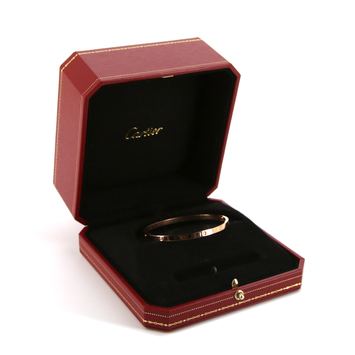 Brazalete Cartier Love 6 diamants modelo pequeño en oro rosa y diamantes - Detail D2