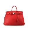 Hermes Birkin 40 cm handbag in red leather taurillon clémence - 360 thumbnail