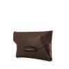Bolsito de mano Givenchy Antigona en cuero granulado marrón - 00pp thumbnail