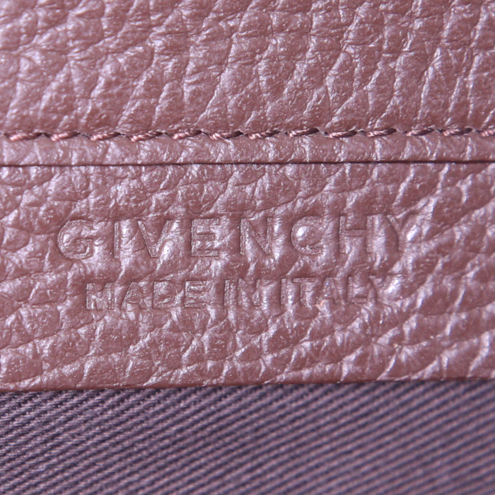 Pochette Givenchy Antigona en cuir grainé marron - Detail D3