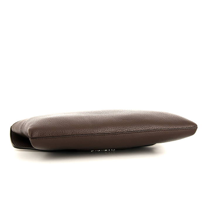 Pochette Givenchy Antigona en cuir grainé marron - Detail D4