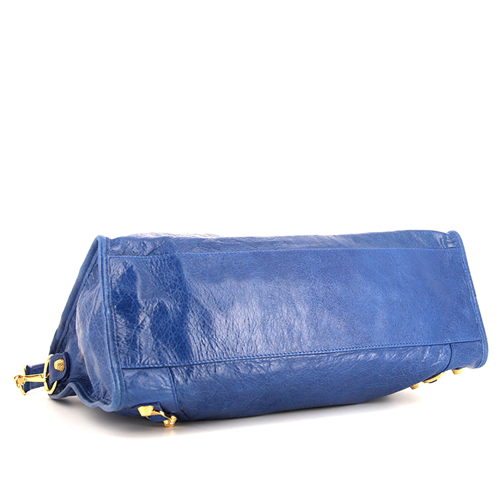 Bolso de mano Balenciaga Classic City en cuero azul - Detail D5