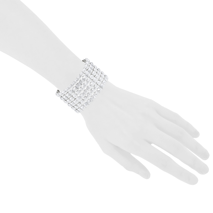 Open Mauboussin Route de Tennessee cuff bracelet in silver - Detail D1