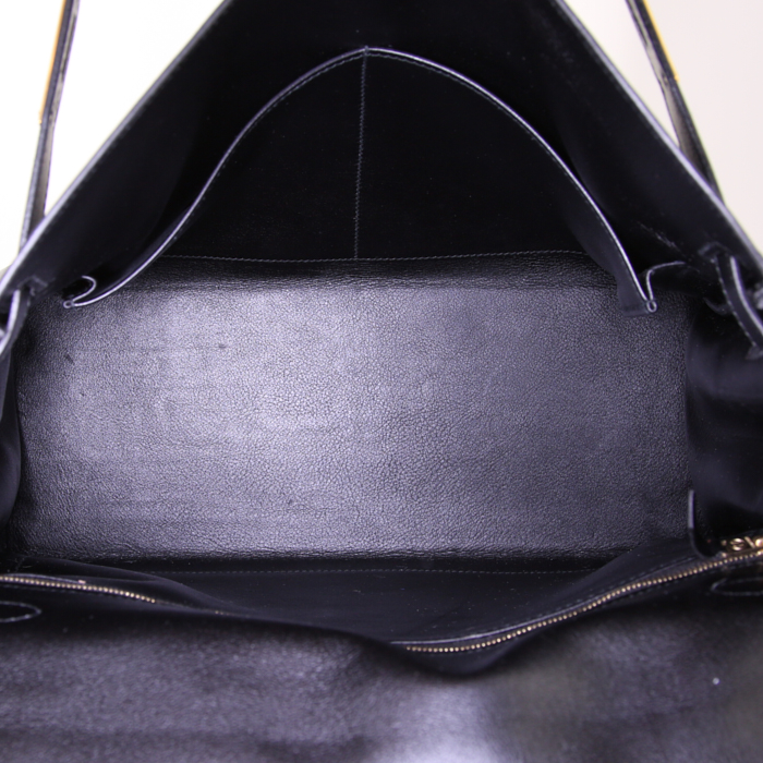 Sac à main Hermes Kelly 32 cm en cuir Swift noir - Detail D3