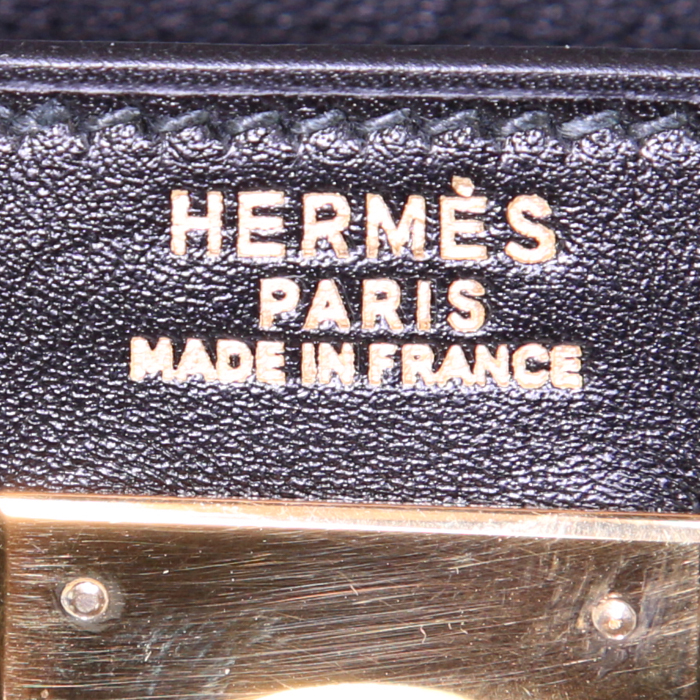 Sac à main Hermes Kelly 32 cm en cuir Swift noir - Detail D4