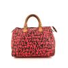 Bolso de mano Louis Vuitton Speedy Editions Limitées en lona Monogram marrón y rosa y cuero natural - 360 thumbnail