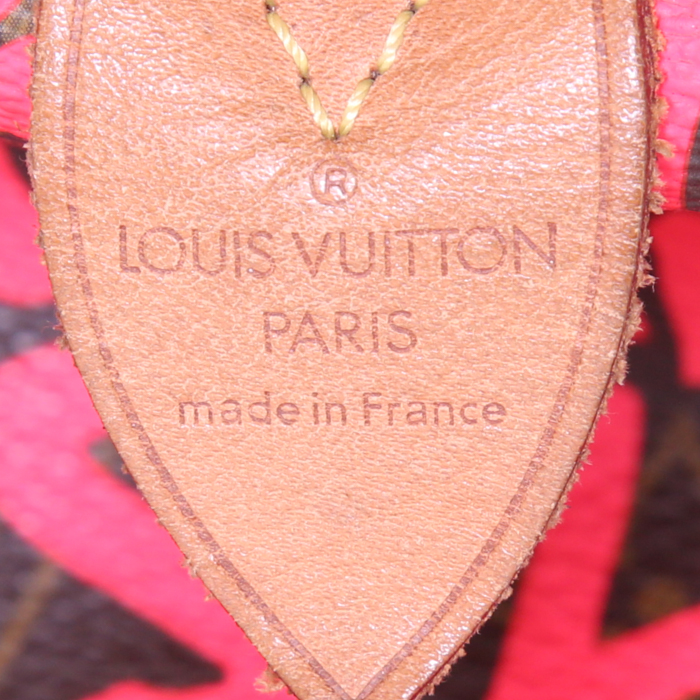 Louis Vuitton Speedy Editions Limitées handbag in brown and pink monogram canvas and natural leather - Detail D3