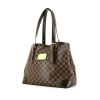 Louis Vuitton Hampstead medium model shopping bag in ebene damier canvas and brown leather - 00pp thumbnail