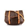 Louis Vuitton Saumur large model shoulder bag in brown monogram canvas and natural leather - 360 thumbnail