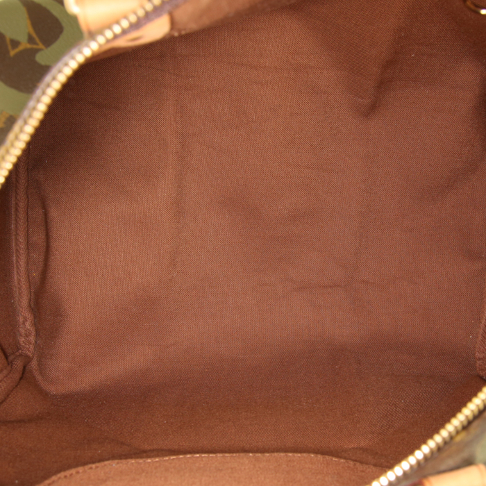 Louis Vuitton Speedy Editions Limitées handbag in brown and khaki monogram canvas and natural leather - Detail D2
