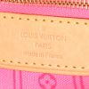 Shopping bag Louis Vuitton Neverfull in tela monogram marrone a fiori e pelle naturale - Detail D3 thumbnail