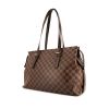 Shopping bag Louis Vuitton Chelsea in tela cerata con motivo a scacchi ebano e pelle marrone - 00pp thumbnail