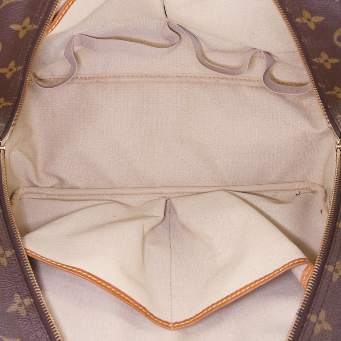 Sac à main Louis Vuitton  Deauville en toile monogram marron et cuir naturel - Detail D2