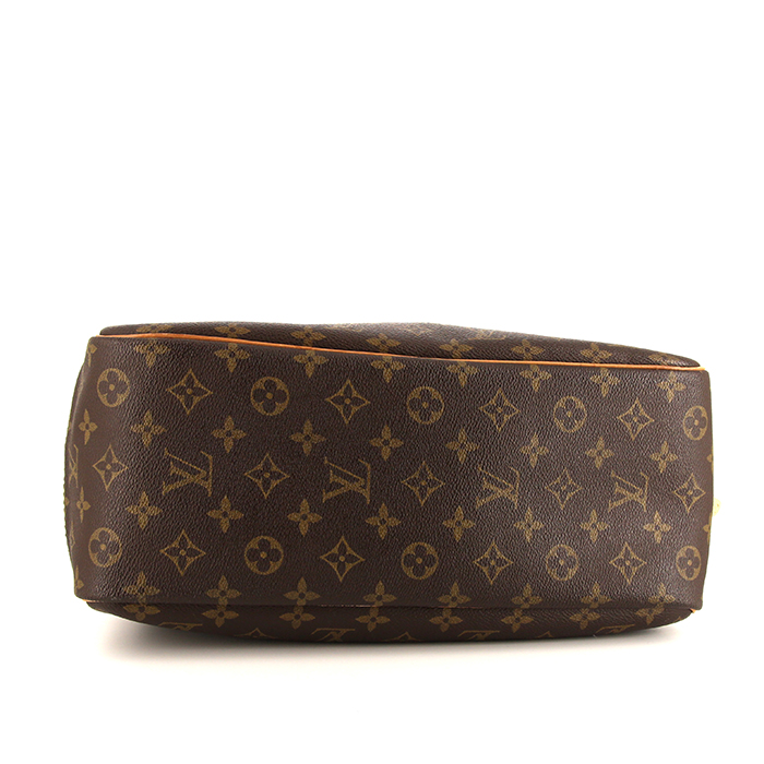 Sac à main Louis Vuitton  Deauville en toile monogram marron et cuir naturel - Detail D4
