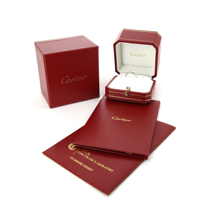 Bague solitaire Cartier 1895 en platine et diamant (0,38 carat) - Detail D2