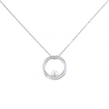 Mikimoto necklace in silver,  pearl and metal