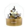 Palla di neve Chanel in resina dorata e plexiglas trasparente - 00pp thumbnail