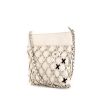 Chanel shoulder bag in white leather and silver metal - 00pp thumbnail