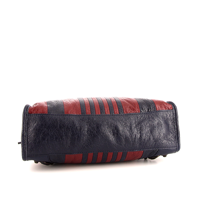 Bolso de mano Balenciaga Classic City en cuero bicolor azul y rojo - Detail D5