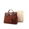 Hermes Herbag backpack in brown canvas and brown leather - 00pp thumbnail