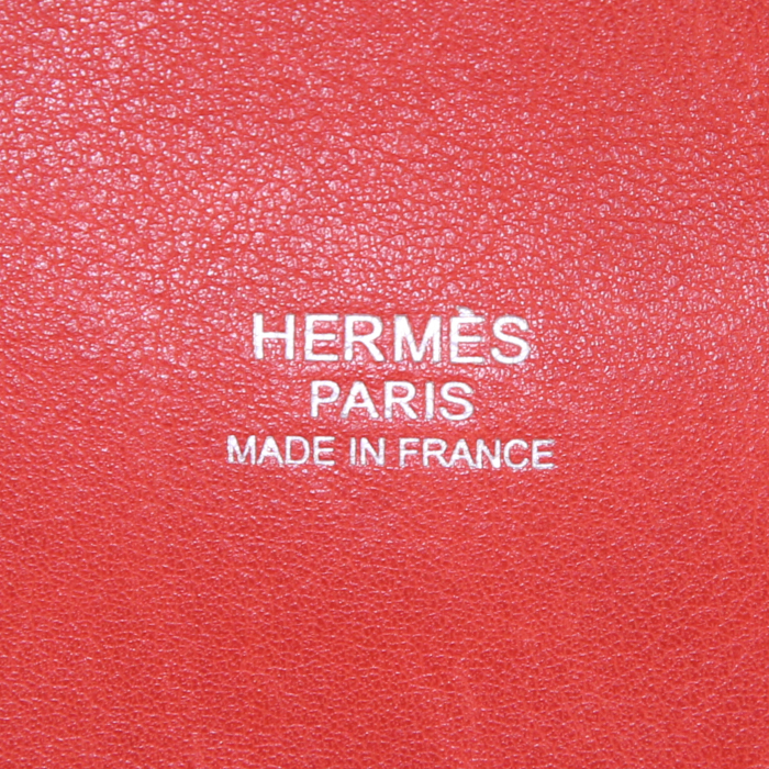 Sac à main Hermes Bolide 35 cm en cuir Swift rouge - Detail D3