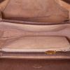 Gucci shoulder bag in beige monogram canvas and brown leather - Detail D2 thumbnail