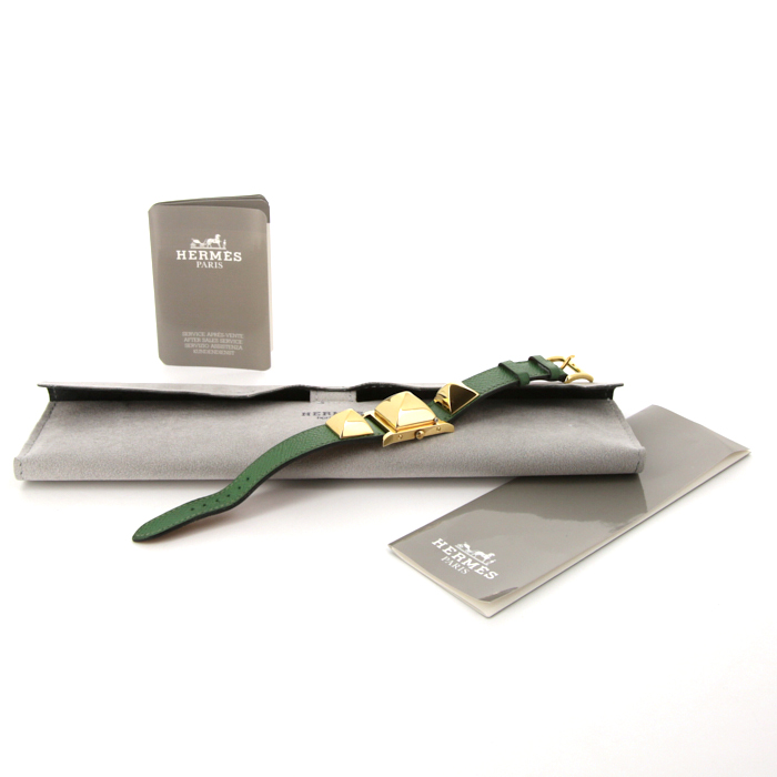 Montre Hermes Médor en plaqué or Vers  1996 - Detail D2