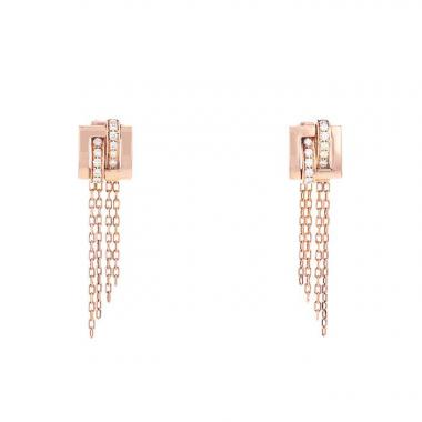 Boucheron Déchainé pendants earrings in pink gold and diamonds
