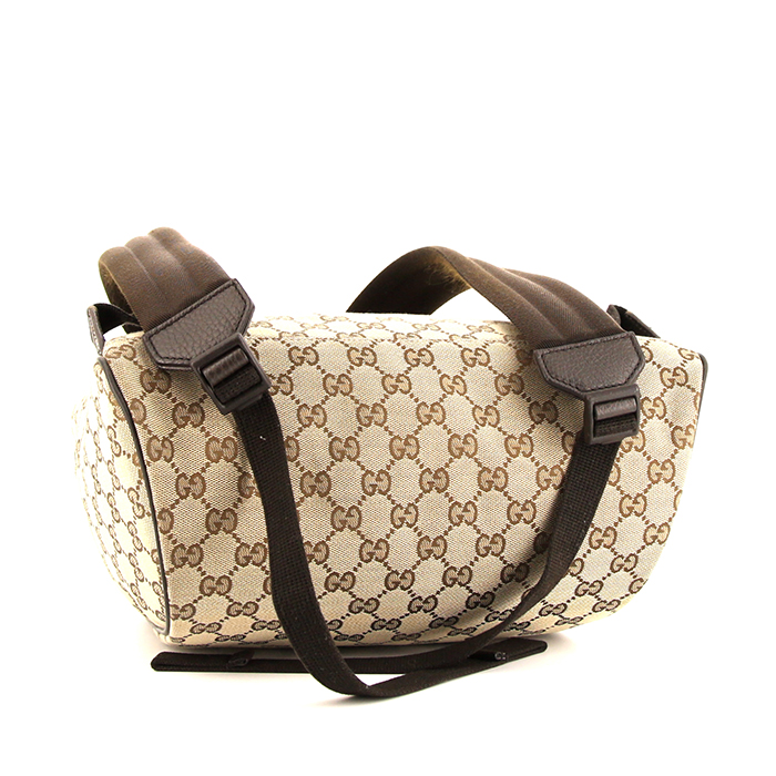 Gucci Vintage backpack in beige and brown monogram canvas - Detail D4