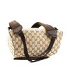 Gucci Vintage backpack in beige and brown monogram canvas - Detail D4 thumbnail
