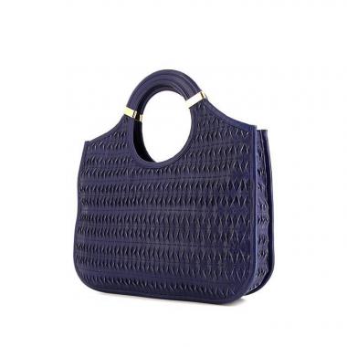 Bolso de mano Dior Diorita en cuero trenzado azul