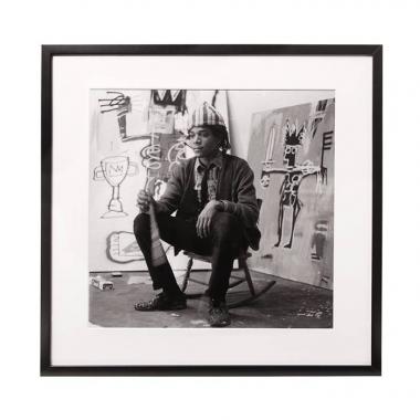Pierre Houles, "Jean-Michel Basquiat in his studio in NYC 1982", framed photograph, signed and numbered
