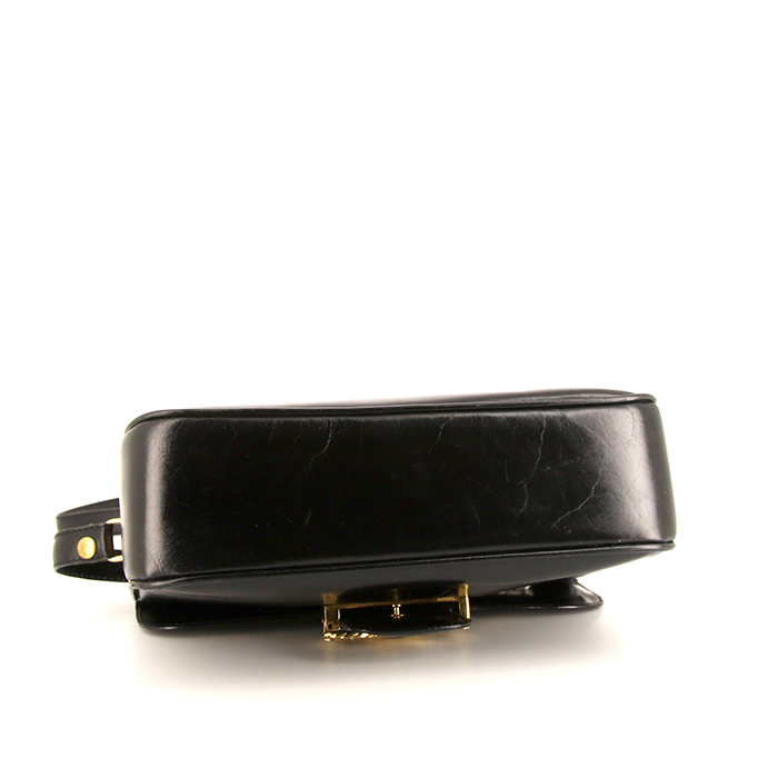Celine Vintage shoulder bag in black leather - Detail D4