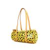 Louis Vuitton Papillon Yayoi Kusama handbag in yellow and black monogram patent leather and natural leather - 00pp thumbnail