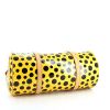 Louis Vuitton Papillon Yayoi Kusama handbag in yellow and black monogram patent leather and natural leather - Detail D4 thumbnail
