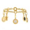 Bulgari Bulgari Bulgari bracelet in yellow gold,  diamonds and onyx - 00pp thumbnail