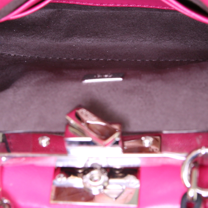 Fendi Peekaboo Mini Pocket shoulder bag in pink leather - Detail D3