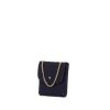 Sac à main Chanel mini en jersey matelassé bleu-foncé - 00pp thumbnail