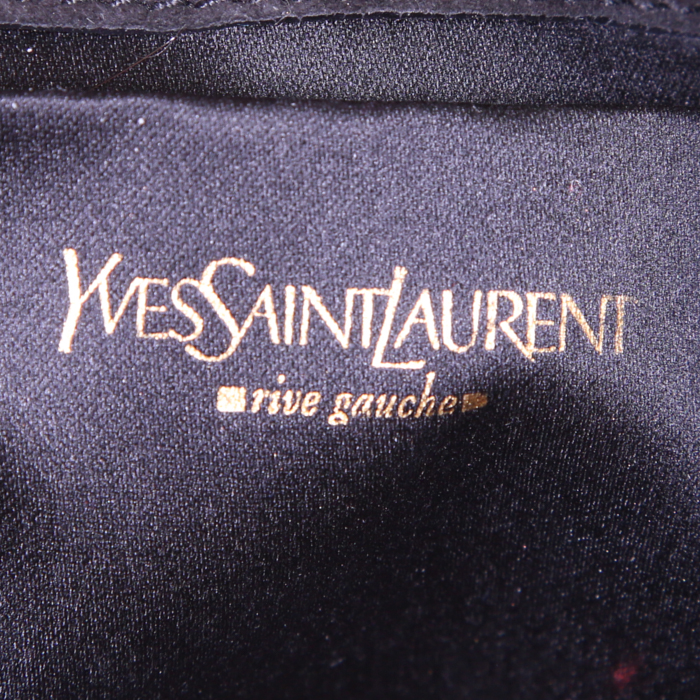 Sac bandoulière Saint Laurent en cuir verni noir - Detail D4