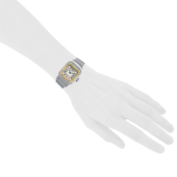 Cartier Santos watch in gold and stainless steel Ref:  1567 Circa  1990 - Detail D1