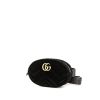 Bolsito-cinturón Gucci GG Marmont en terciopelo acolchado negro y cuero negro - 00pp thumbnail