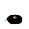 Pochette-cintura Gucci GG Marmont in velluto trapuntato nero con motivo a spina di pesce e pelle nera - 360 thumbnail