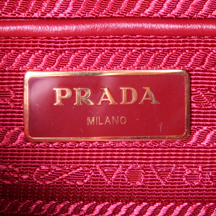 Zaino Prada in tela rossa e pelle rossa - Detail D3