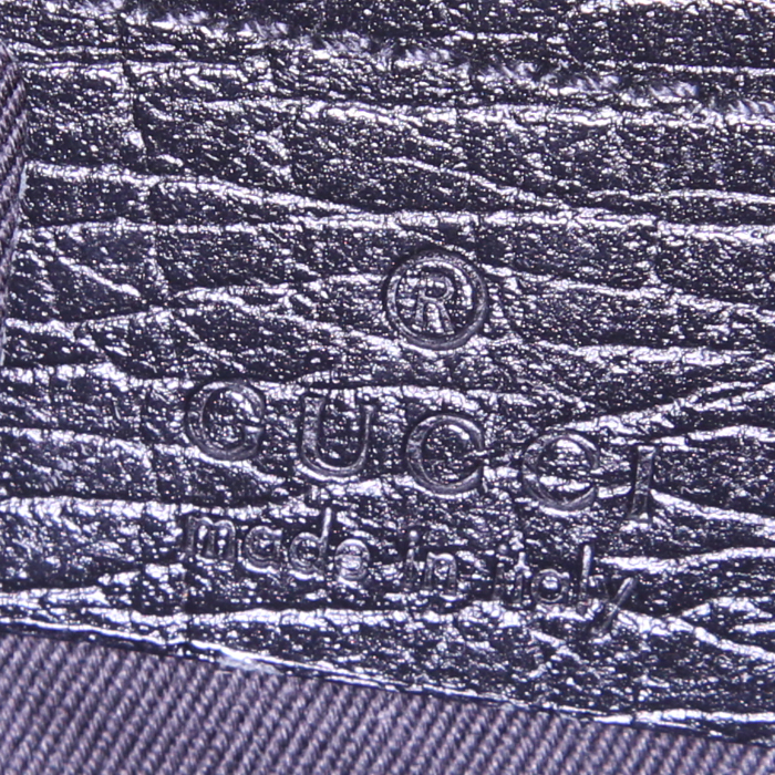 Gucci Mors handbag in black monogram canvas and black leather - Detail D3