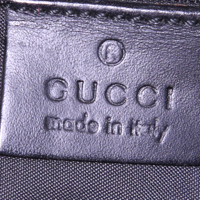 Sac à main Gucci en toile monogram noire et cuir noir - Detail D3