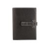 Porte agenda Hermès en cuir grainé noir - 360 thumbnail